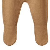 MERINO KNIT FOOTED ROMPERS | Caramel-Extra Img - 1