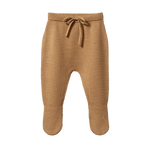 MERINO KNIT FOOTED ROMPERS | Caramel-Web-front