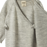 MERINO KNIT KIMONO JACKET | Light Grey Marl-Extra Img - 1