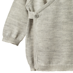 MERINO KNIT KIMONO JACKET | Light Grey Marl-Extra Img - 2
