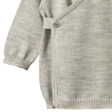 MERINO KNIT KIMONO JACKET | Light Grey Marl-Extra Img - 2