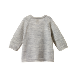 MERINO KNIT KIMONO JACKET | Light Grey Marl-Extra Img - 3