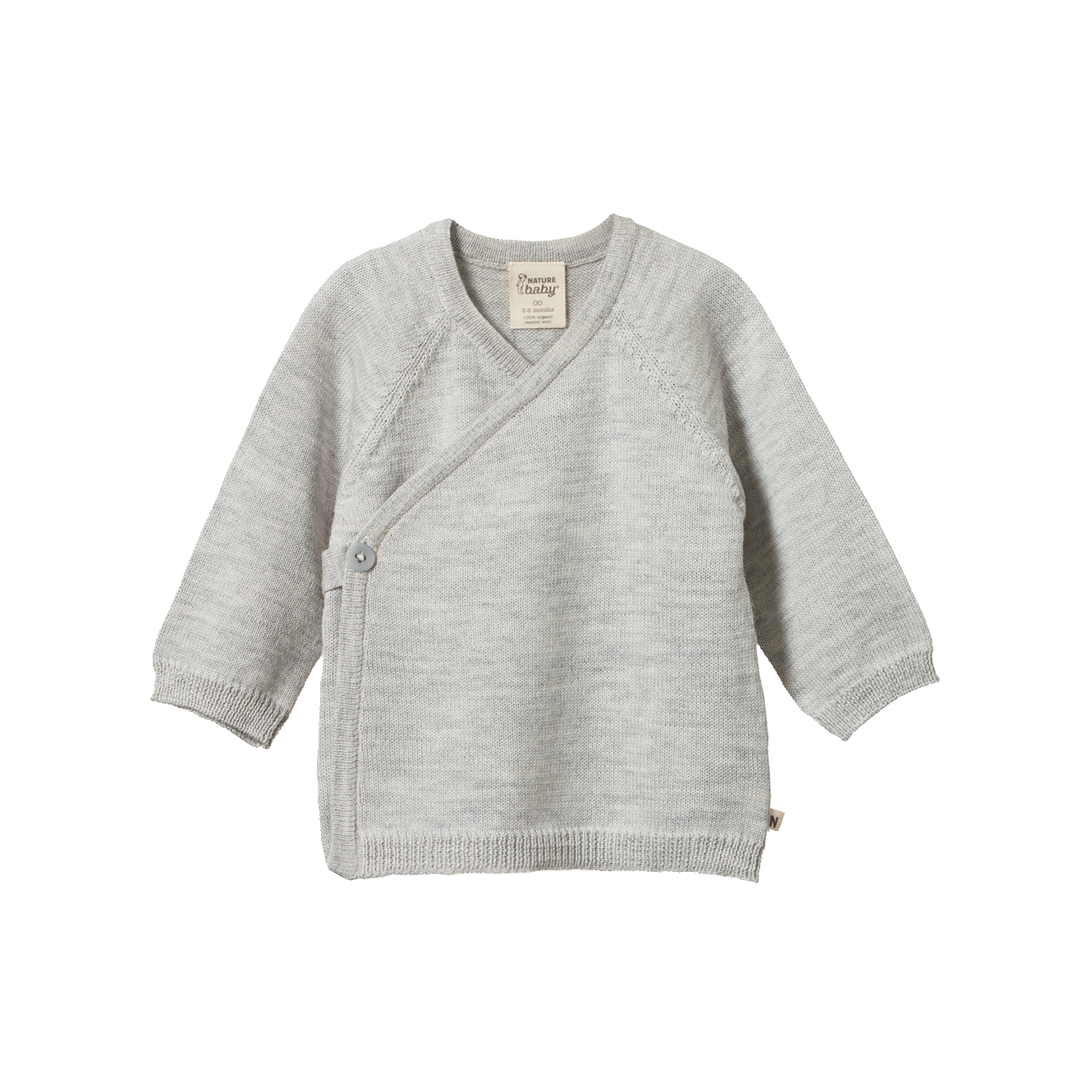 MERINO KNIT KIMONO JACKET | Light Grey Marl-Web-front