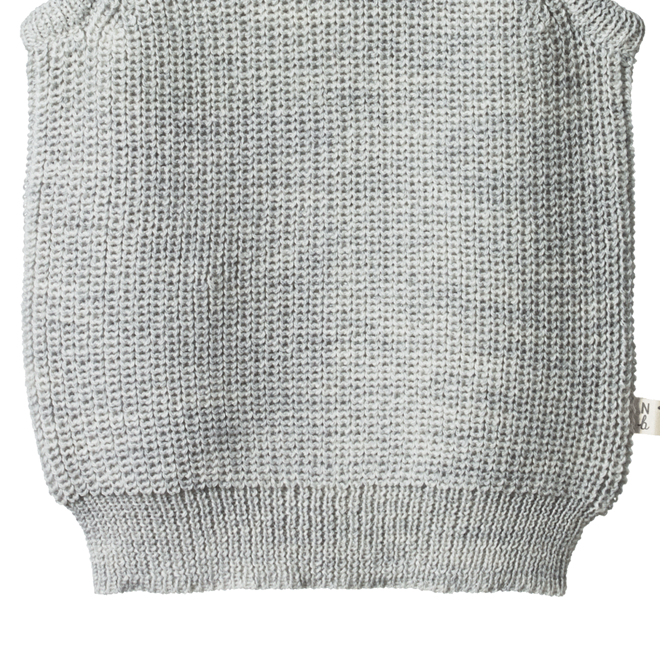 MERINO KNIT VEST | Light Grey Marl Chunky Knit-Extra Img - 1