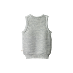MERINO KNIT VEST | Light Grey Marl Chunky Knit-Extra Img - 2
