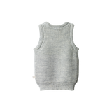 MERINO KNIT VEST | Light Grey Marl Chunky Knit-Extra Img - 2