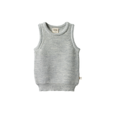 MERINO KNIT VEST | Light Grey Marl Chunky Knit-Web-front