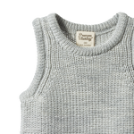 MERINO KNIT VEST | Light Grey Marl Chunky Knit-Web-hover