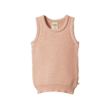 MERINO KNIT VEST | Rose Dust Chunky Knit-Web-front