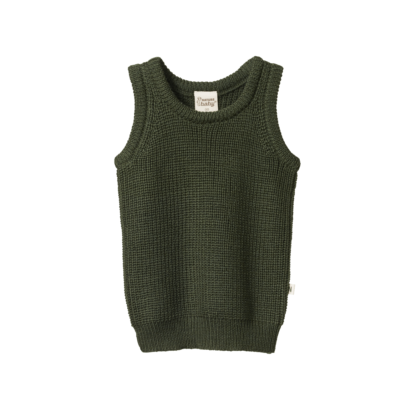 MERINO KNIT VEST | Thyme Chunky Knit-Web-front