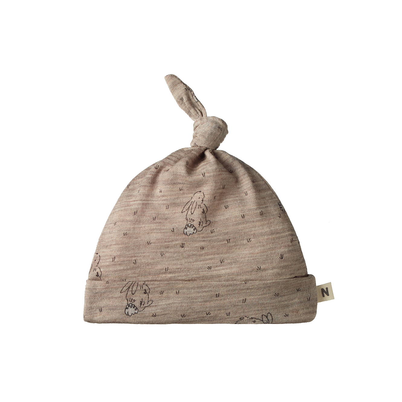 MER ESS KNOTTED BEANIE | Bramble Burrow Print Merino-Web-front