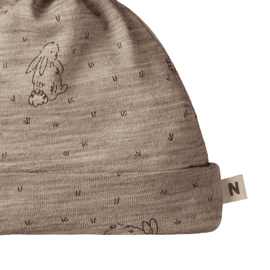 MER ESS KNOTTED BEANIE | Bramble Burrow Print Merino-Web-hover