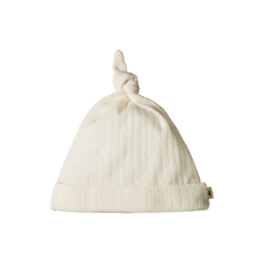 MER ESS KNOTTED BEANIE POINTELLE | Natural-Web-front