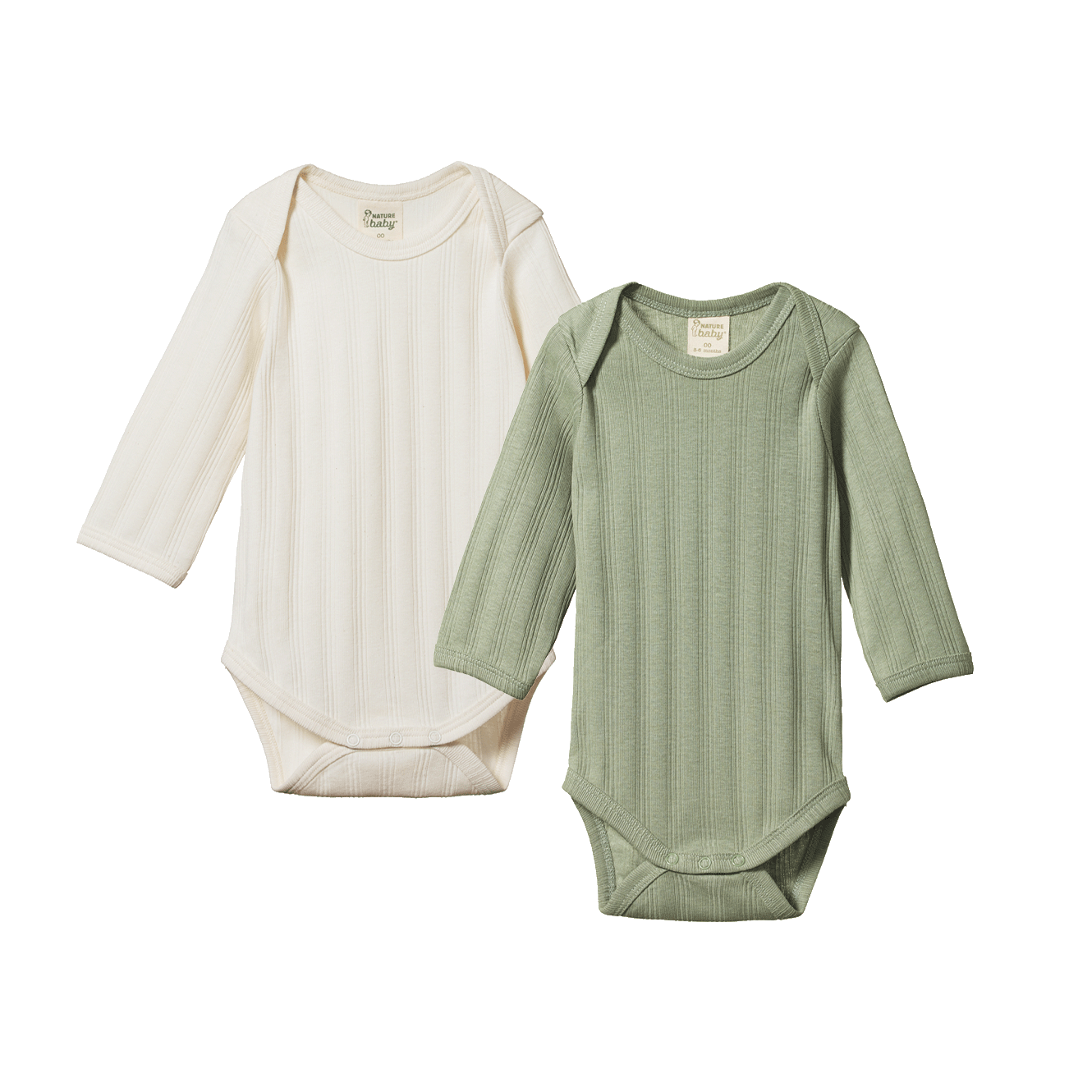 L/S BODYSUIT DERBY 2 PACK | Natural/Nettle-Web-front