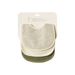 DRIBBLE BIBS 3 PACK | Nettle Pinstripe/Natural/Nettle-Web-front