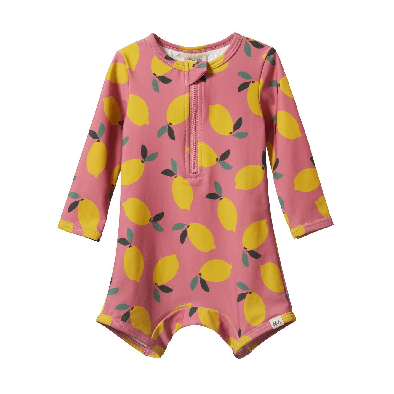 ONE PIECE BATHING TRUNKS | Lemmony Rose Print-Web-front