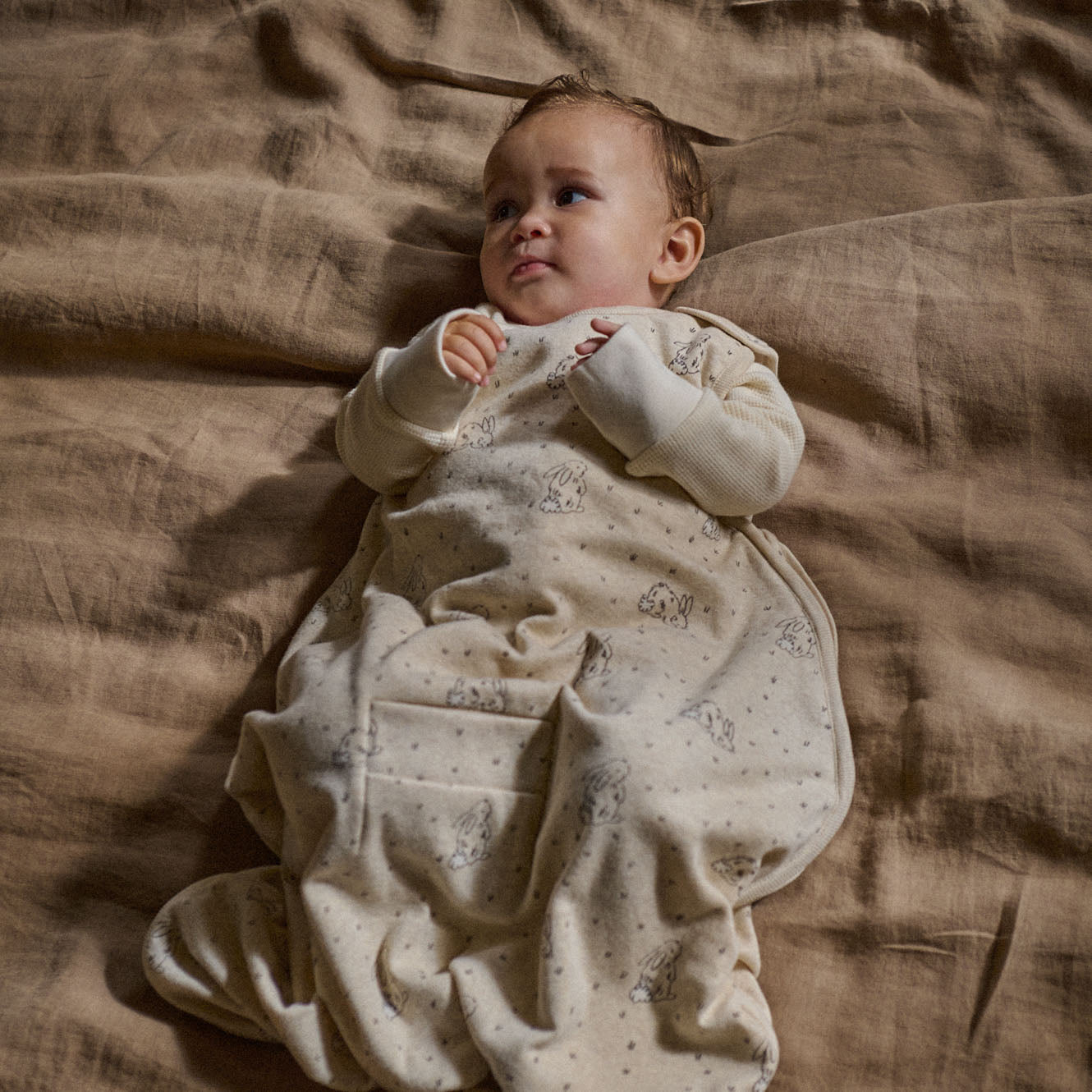 ORGANIC COTTON & MERINO SLEEPING BAG | Bramble Burrow Sleep Print-Extra Img - 1