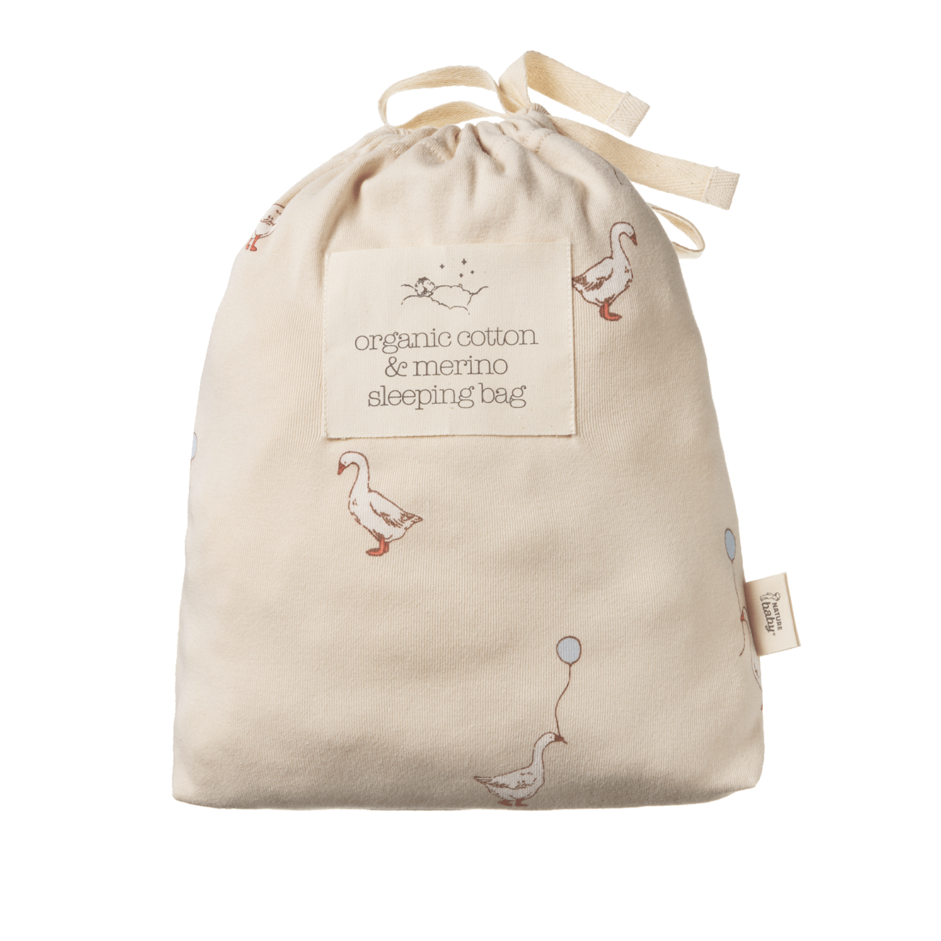 ORGANIC COTTON & MERINO SLEEPING BAG | Goose Lullaby Print-Extra Img - 2