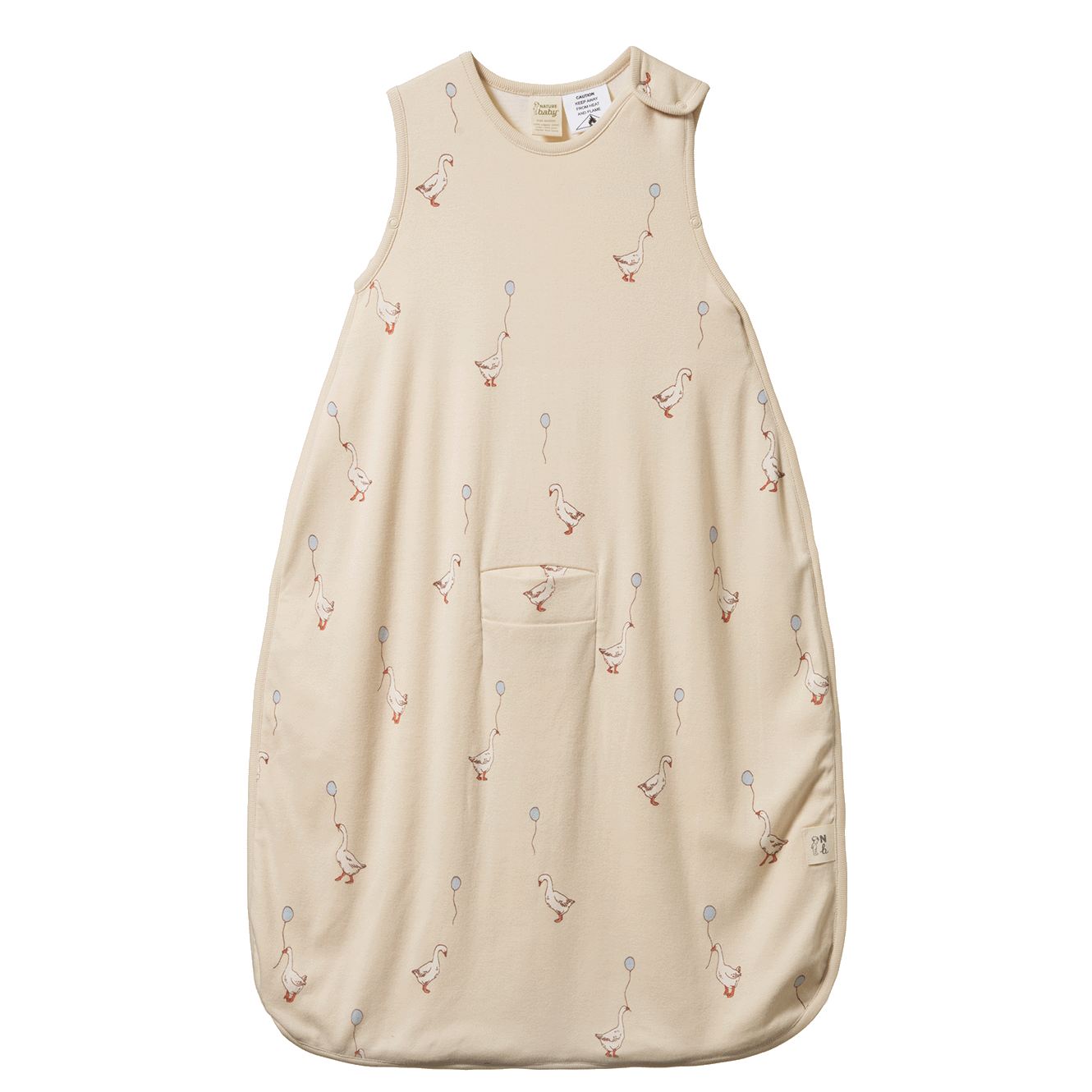 ORGANIC COTTON & MERINO SLEEPING BAG | Goose Lullaby Print-Web-front