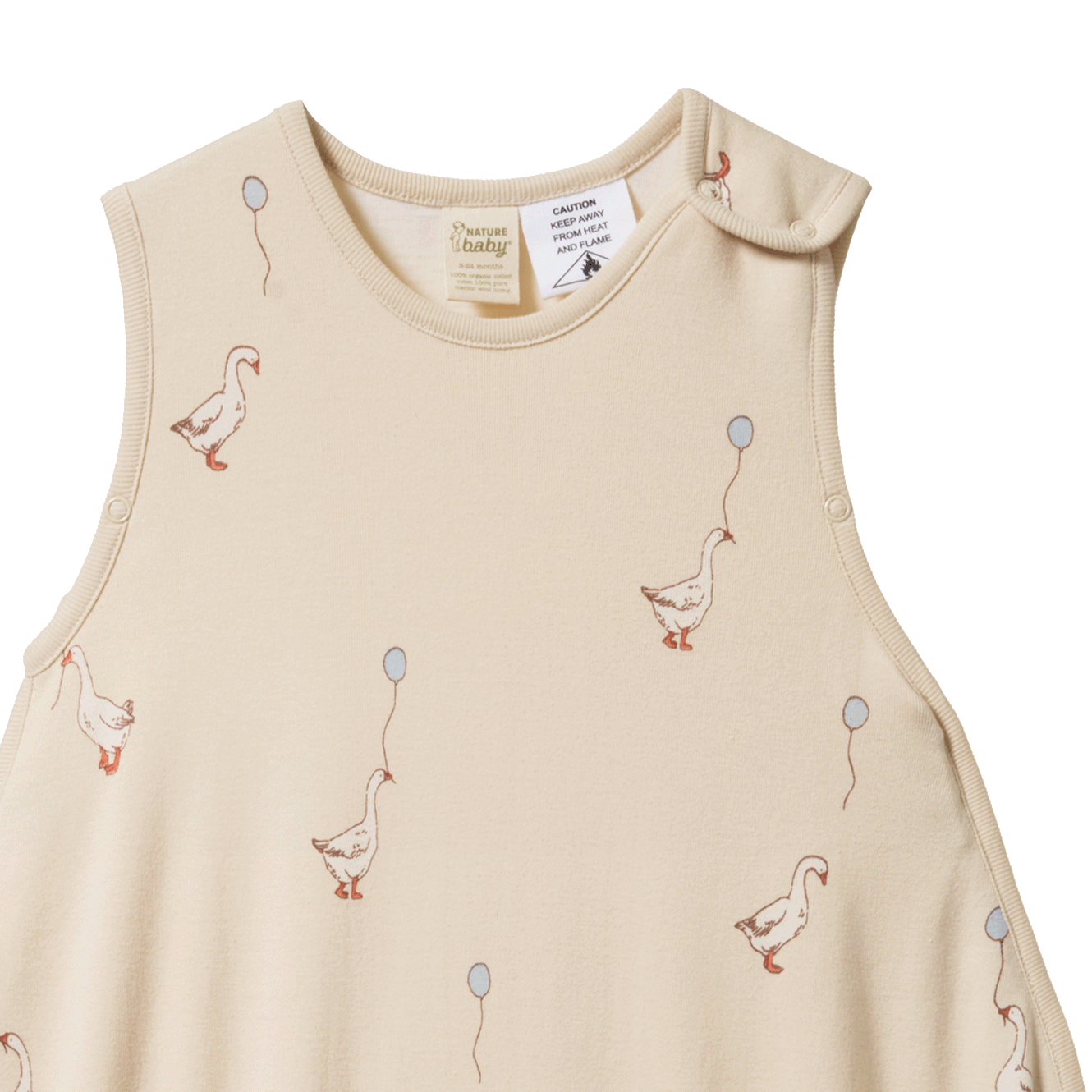 ORGANIC COTTON & MERINO SLEEPING BAG | Goose Lullaby Print-Web-hover