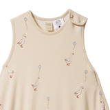 ORGANIC COTTON & MERINO SLEEPING BAG | Goose Lullaby Print-Web-hover
