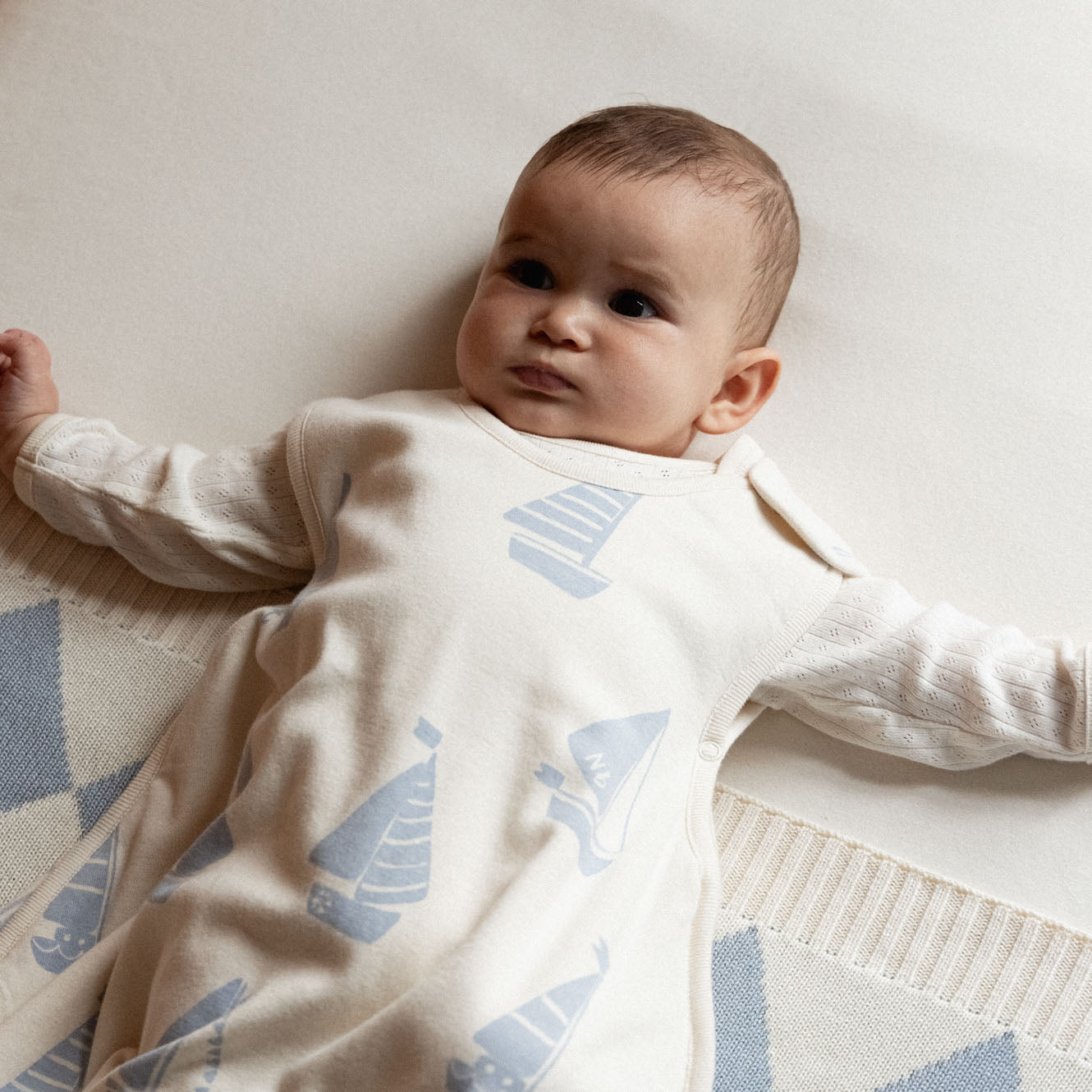 ORGANIC COTTON & MERINO SLEEPING BAG | Regatta Blue Print-Extra Img - 1