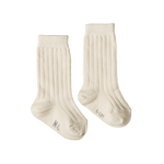 ORGANIC COTTON RIB SOCKS | Natural-Web-front