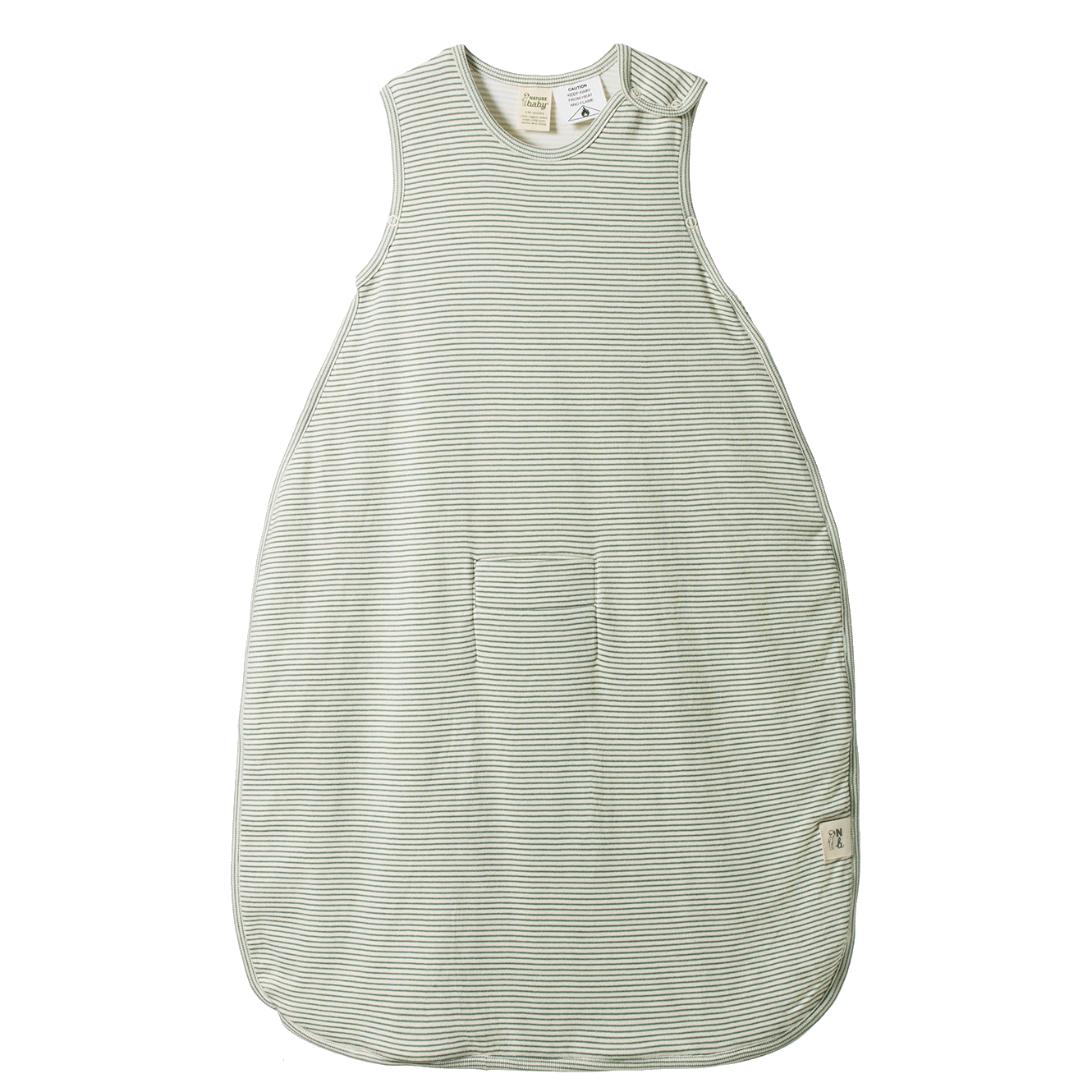 ORGANIC COTTON SLEEPING BAG | Nettle Pinstripe-Web-front