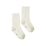 ORGANIC WOOL RIB SOCKS | Natural-Web-front