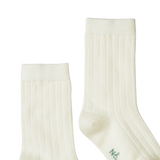 ORGANIC WOOL RIB SOCKS | Natural-Web-hover