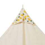 ORG COTTON HOODED TOWEL | Lemon Print Terry-Extra Img - 2