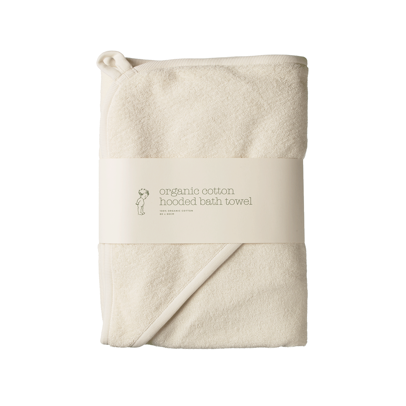 ORG COTTON HOODED TOWEL | Natural-Web-front