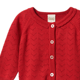 PIPER CARDIGAN | Raspberry Red Pointelle-Extra Img - 2