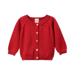 PIPER CARDIGAN | Raspberry Red Pointelle-Web-front