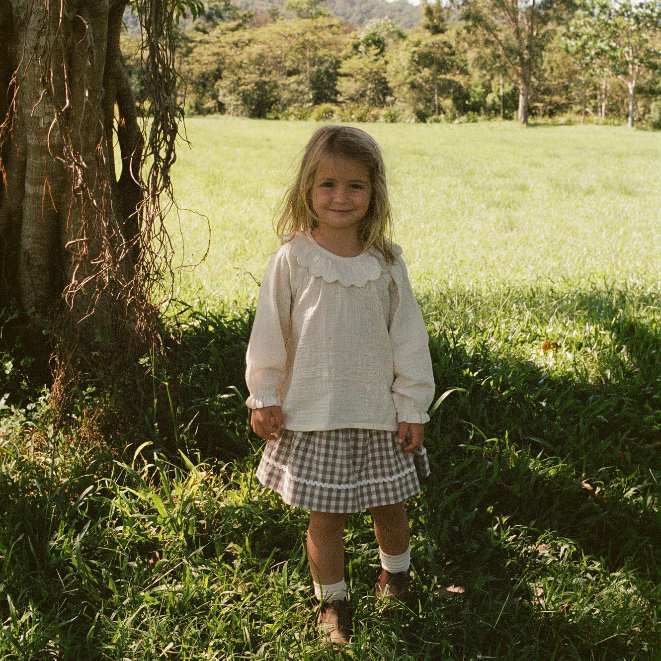 RUFFLE CAMERON BLOUSE | Natural Crinkle-Web-hover