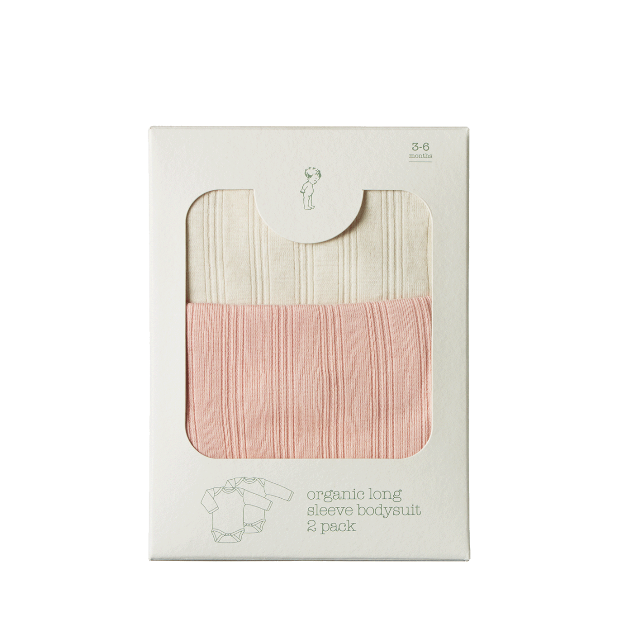 L/S BODYSUIT DERBY 2 PACK | Natural/Rose Bud-Extra Img - 2