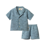 SEREN SET MUSLIN | Blue Whale Print-Web-front