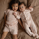 SHORTIE PYJAMA SET | Flora Stamp Rose Dust Print-Extra Img - 1