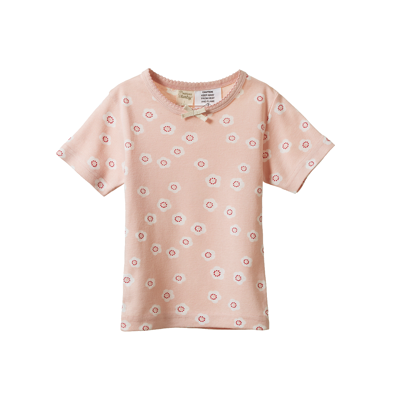 SHORTIE PYJAMA SET | Flora Stamp Rose Dust Print-Web-front
