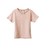 SHORTIE PYJAMA SET | Flora Stamp Rose Dust Print-Web-front
