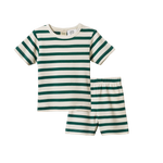 SHORTIE PYJAMA SET | Peppermint Holiday Stripe-Web-front