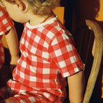 SHORTIE PYJAMA SET | Red Crispin Check-Extra Img - 2