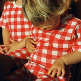 SHORTIE PYJAMA SET | Red Crispin Check-Extra Img - 3