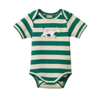 SHORT SLEEVE BODYSUIT | Dog Walk Peppermint Print-Web-front