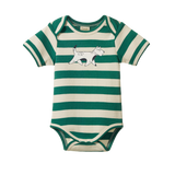 SHORT SLEEVE BODYSUIT | Dog Walk Peppermint Print-Web-front