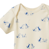 SHORT SLEEVE BODYSUIT | Dog Walk Print-Extra Img - 1