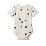 SHORT SLEEVE BODYSUIT | Flora Natural Print-Web-front