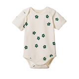 SHORT SLEEVE BODYSUIT | Flora Natural Print-Web-front