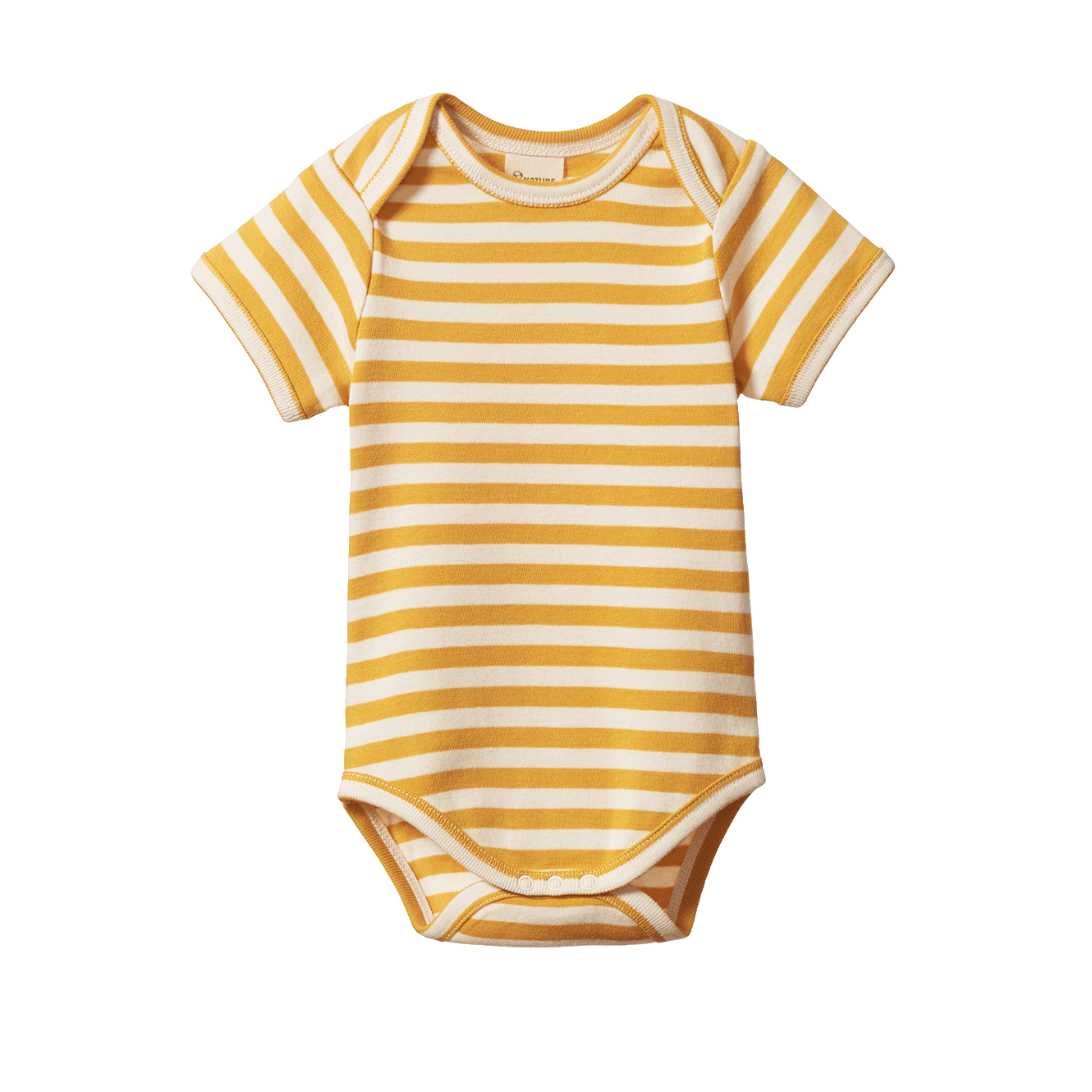SHORT SLEEVE BODYSUIT | Golden Sea Stripe-Web-front