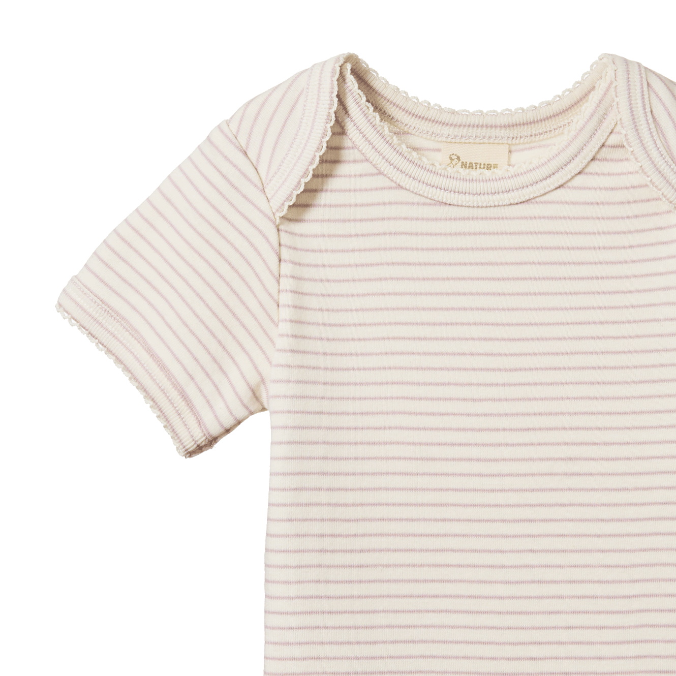 SHORT SLEEVE BODYSUIT | Lilac Pinstripe-Extra Img - 2